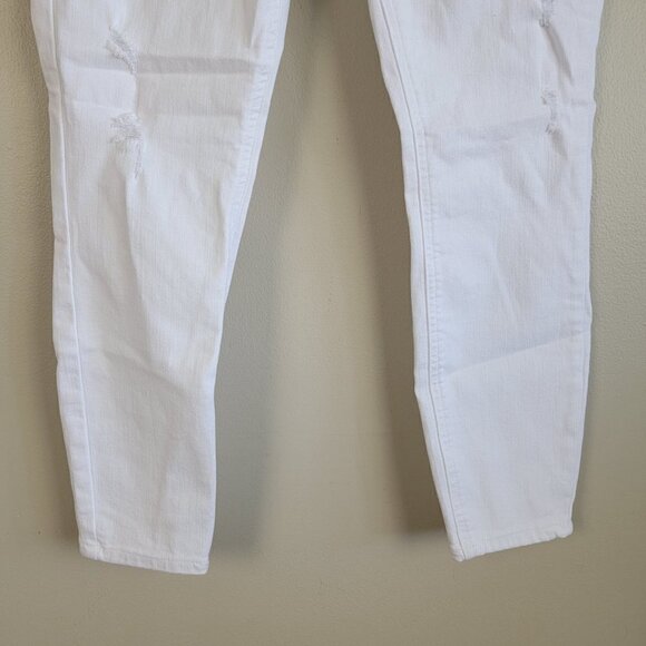 Pistola Skinny Distressed White Mid Rise Jegging Ankle Crop Stretch Jeans 26 - Picture 11 of 16